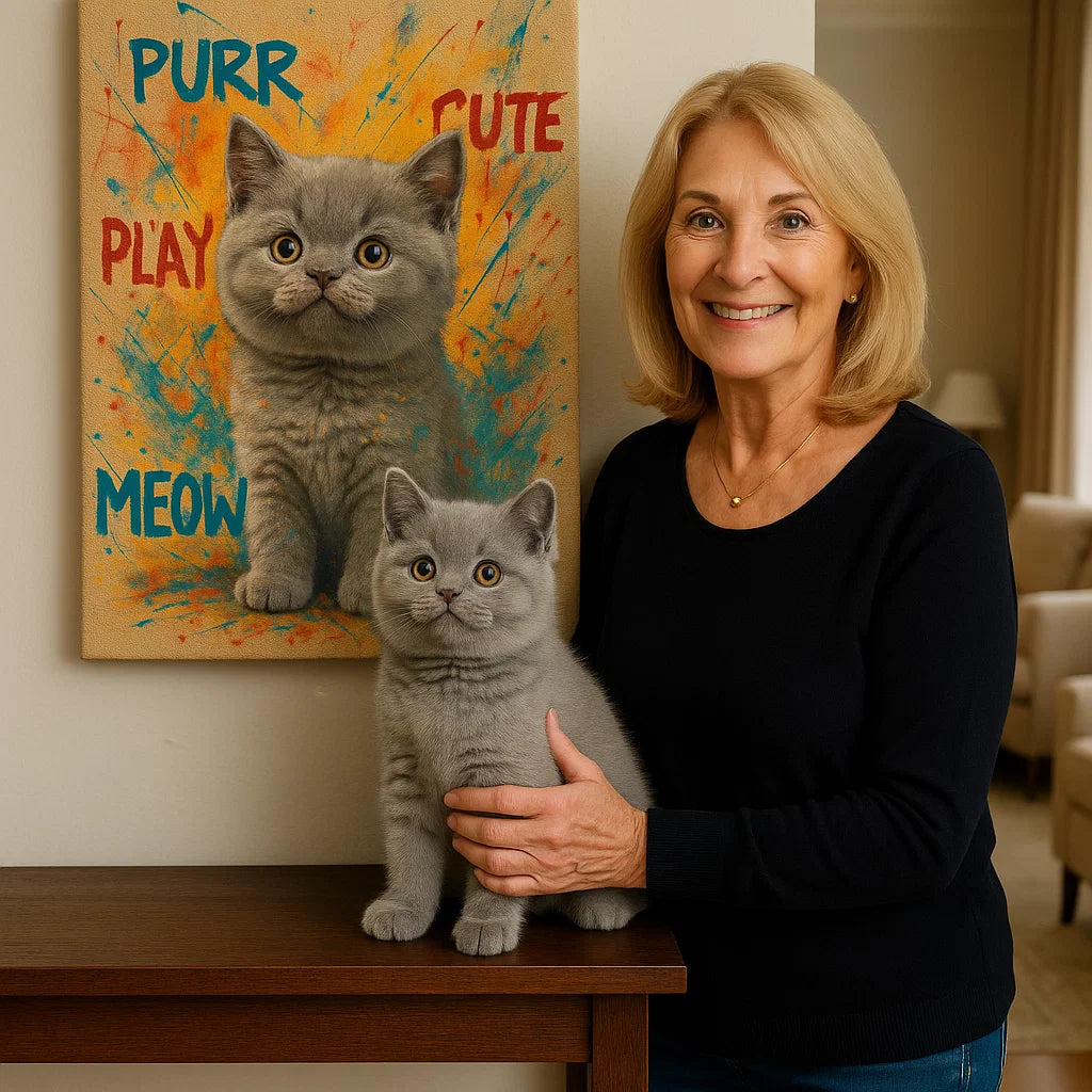 Retrato de mascota personalizado – Lienzo estilo arte pop vibrante a partir de tu foto