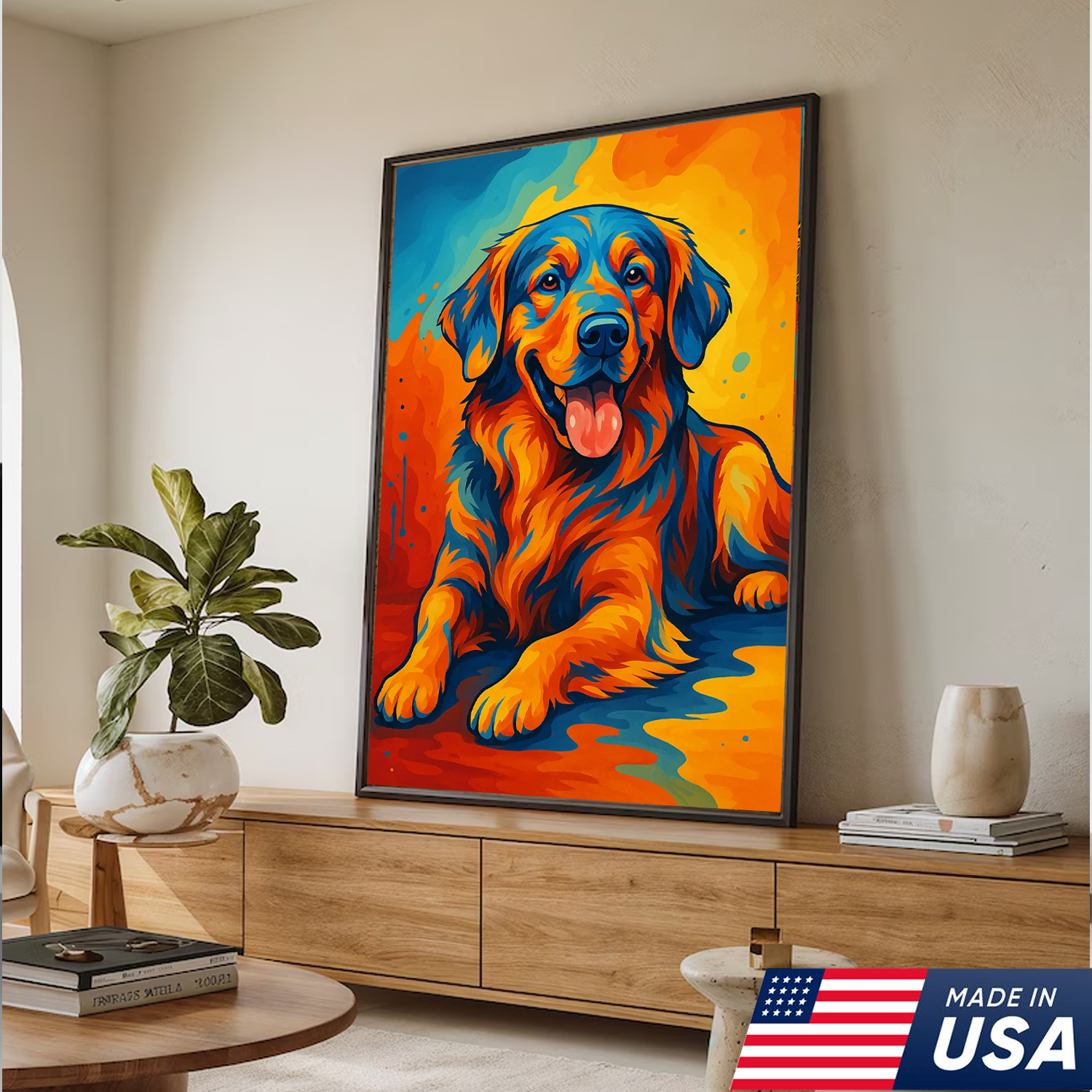 Retrato de Mascota Personalizado - Retrato Pop Art de Perro Gato Colorido Personalizado