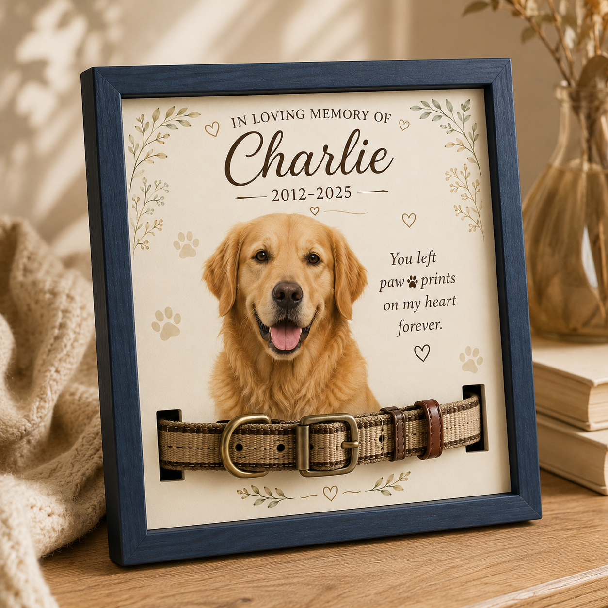 Personalized Pet Memorial Collar Sign – Custom Dog or Cat Keepsake