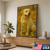 Custom Pet Portrait - Personalized Autumn Dog Cat Portrait Canvas