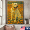 Custom Pet Portrait - Personalized Autumn Dog Cat Portrait Canvas