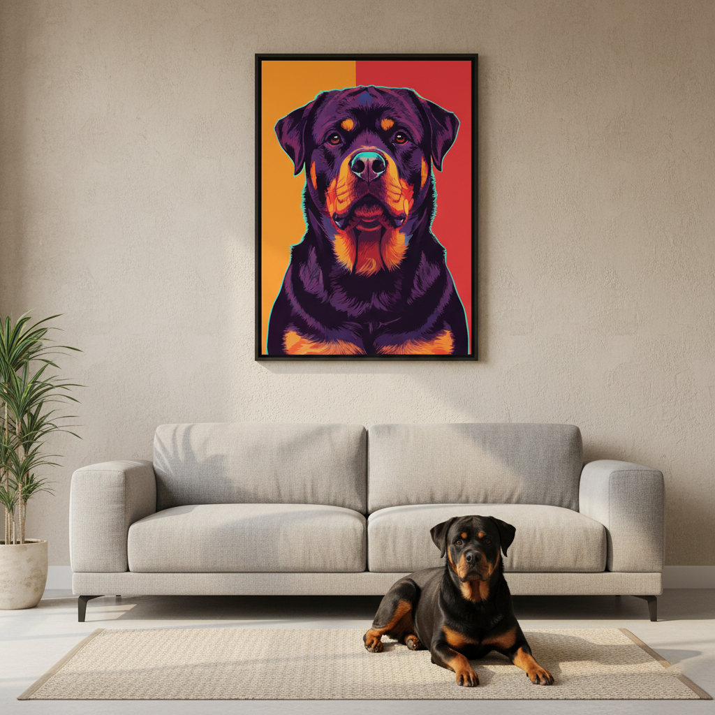 Retrato de mascota personalizado - Lienzo retro de perro o gato
