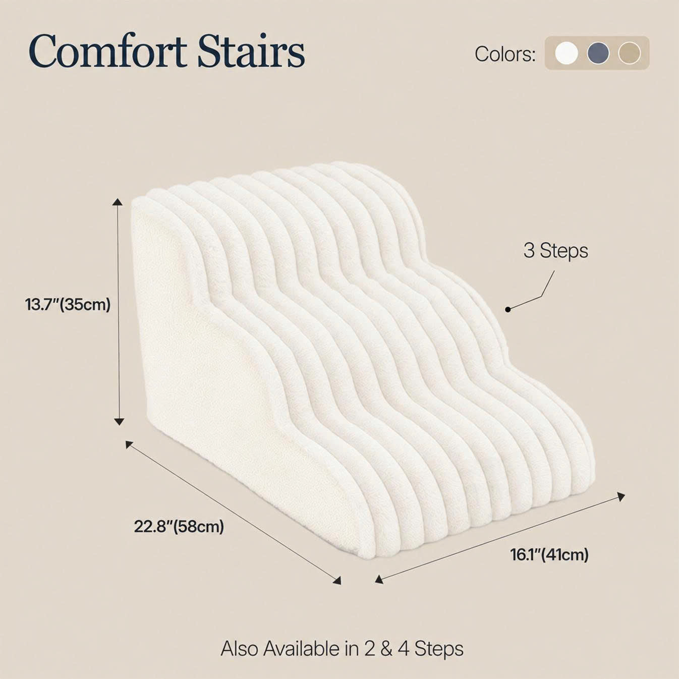 Pawunder™ Foam Pet Stairs – Gentle Steps for Beds, Sofas & Cars