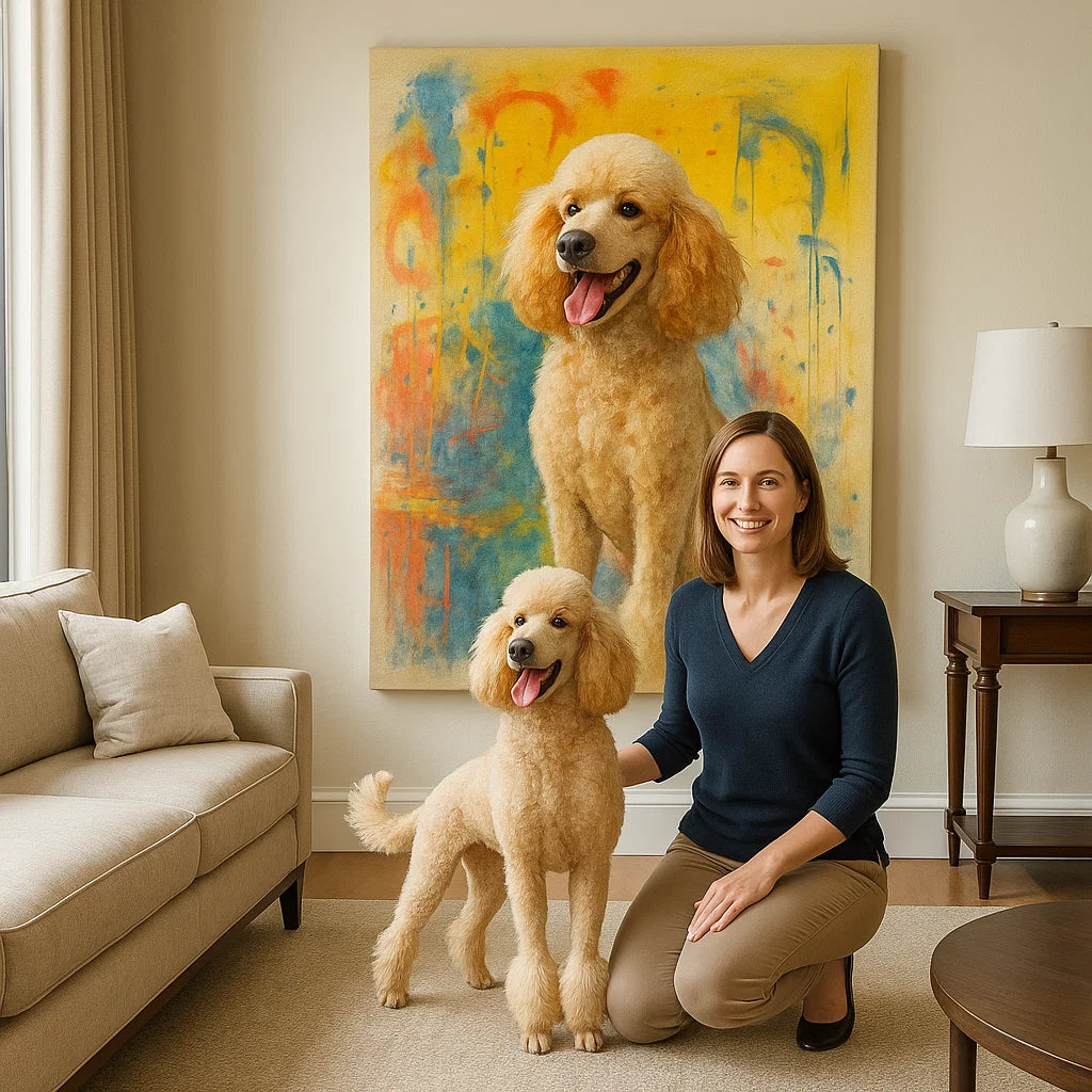 Lienzo de retrato personalizado para mascotas - Estilo abstracto moderno para amantes de los perros