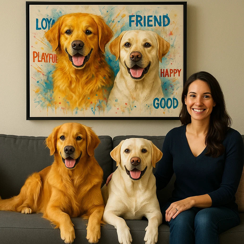 Retrato de mascota personalizado – Lienzo estilo arte pop vibrante a partir de tu foto