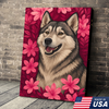 Custom Pet Portrait - Personalized Flower Dog Cat Portrait Canvas