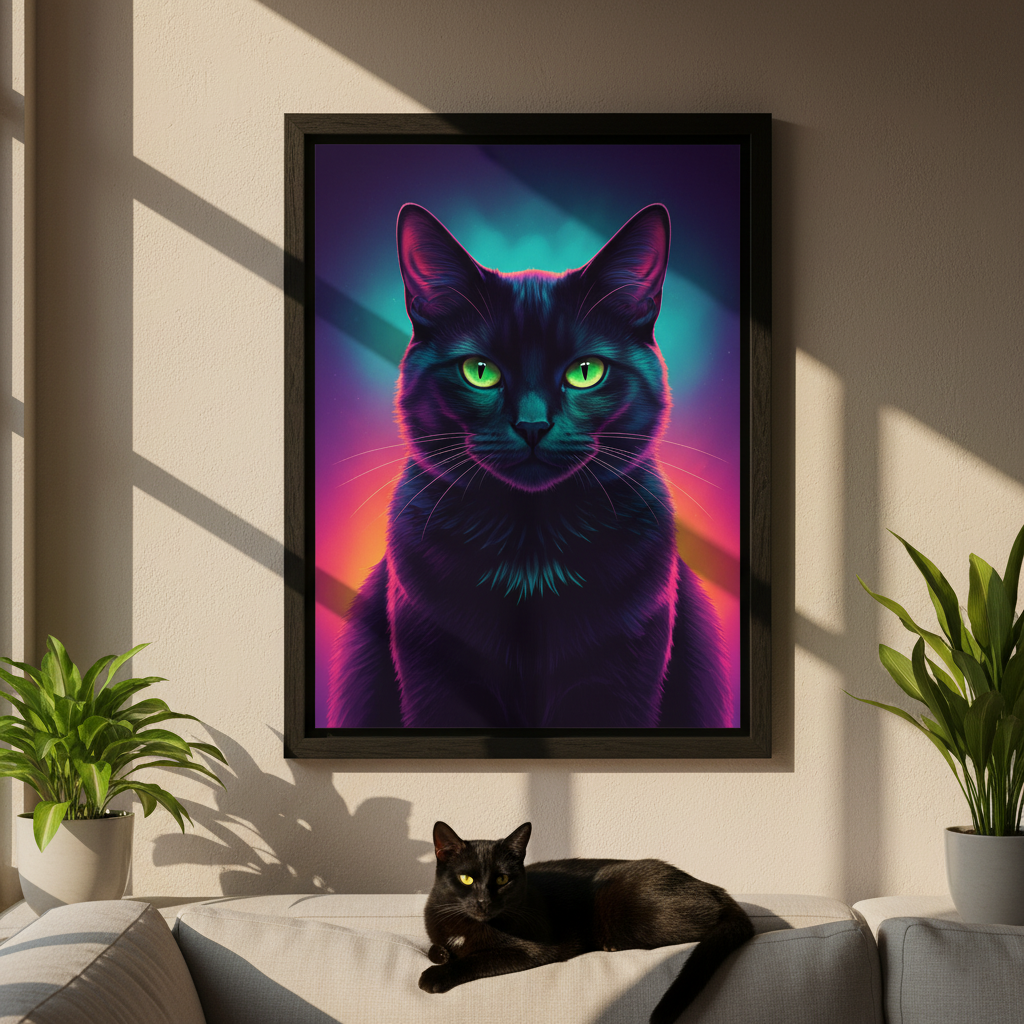 Retrato de mascota personalizado - Lienzo retro de perro o gato