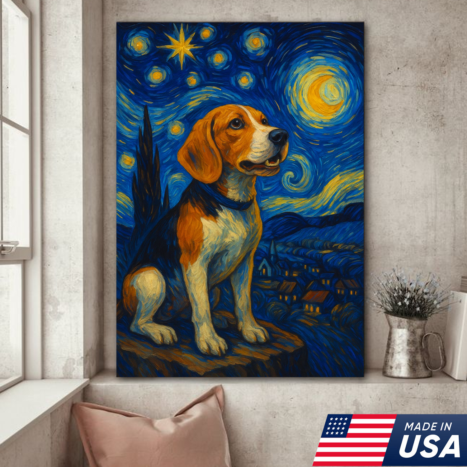 Retrato de mascota personalizado - Lienzo de retrato de perro gato personalizado estilo VG
