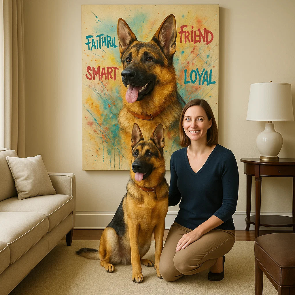 Retrato de mascota personalizado – Lienzo estilo arte pop vibrante a partir de tu foto