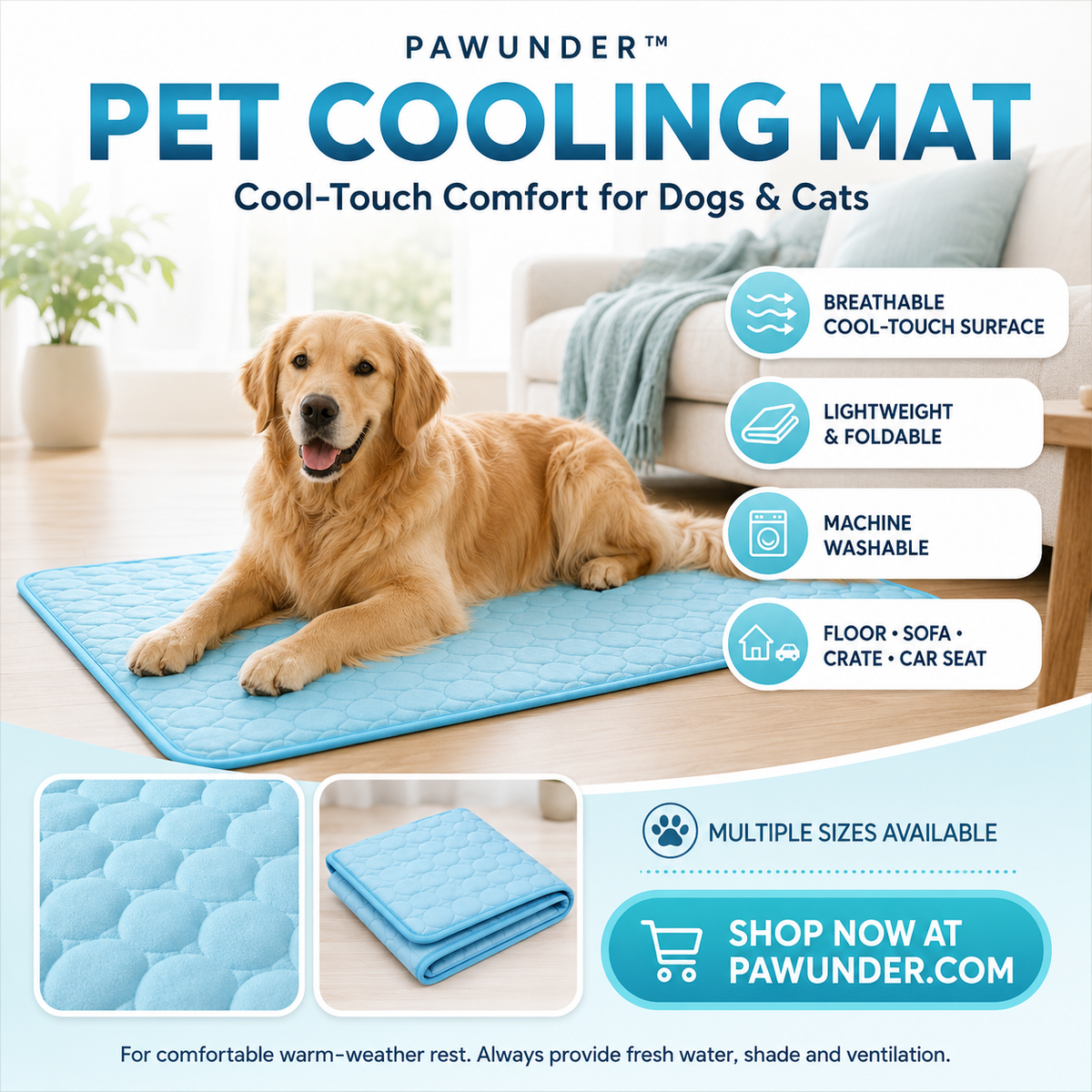 Alfombrilla refrescante para mascotas, almohadilla refrescante de verano para perros y gatos
