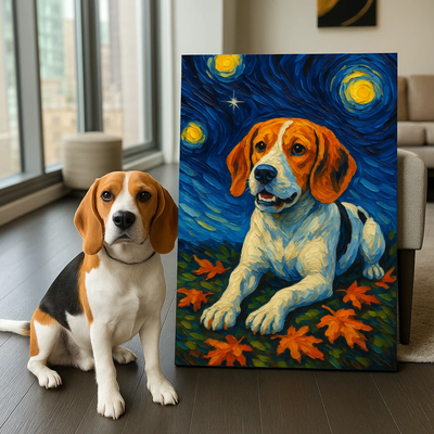 Custom Pet Portrait - Personalized Dog Cat Portrait Canvas VG Style