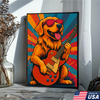 Custom Pet Portrait - Personalized Dog Cat Play Guitar Canvas