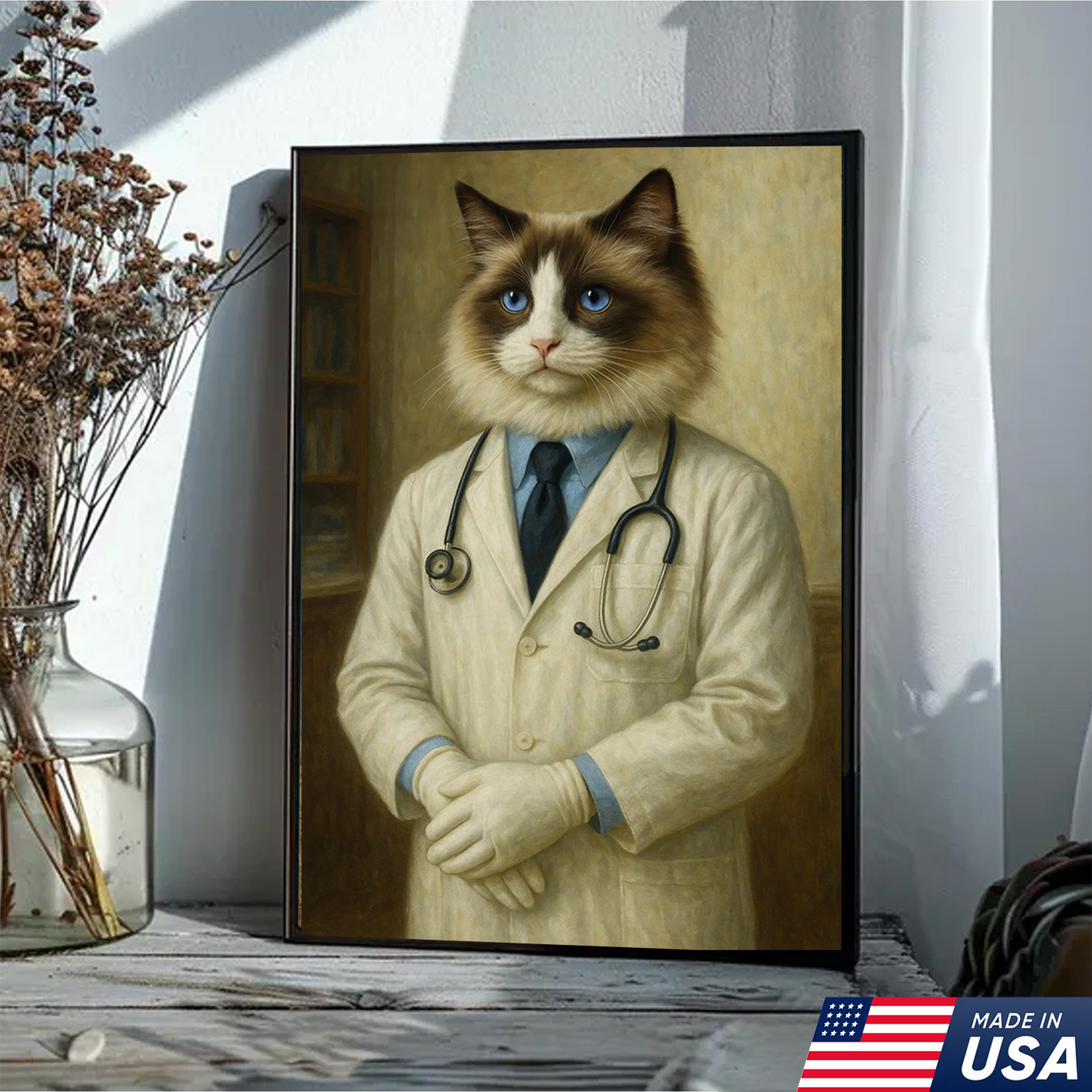Lienzo personalizado para mascotas - Lienzo de perro gato médico personalizado