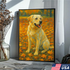 Custom Pet Portrait - Personalized Autumn Dog Cat Portrait Canvas