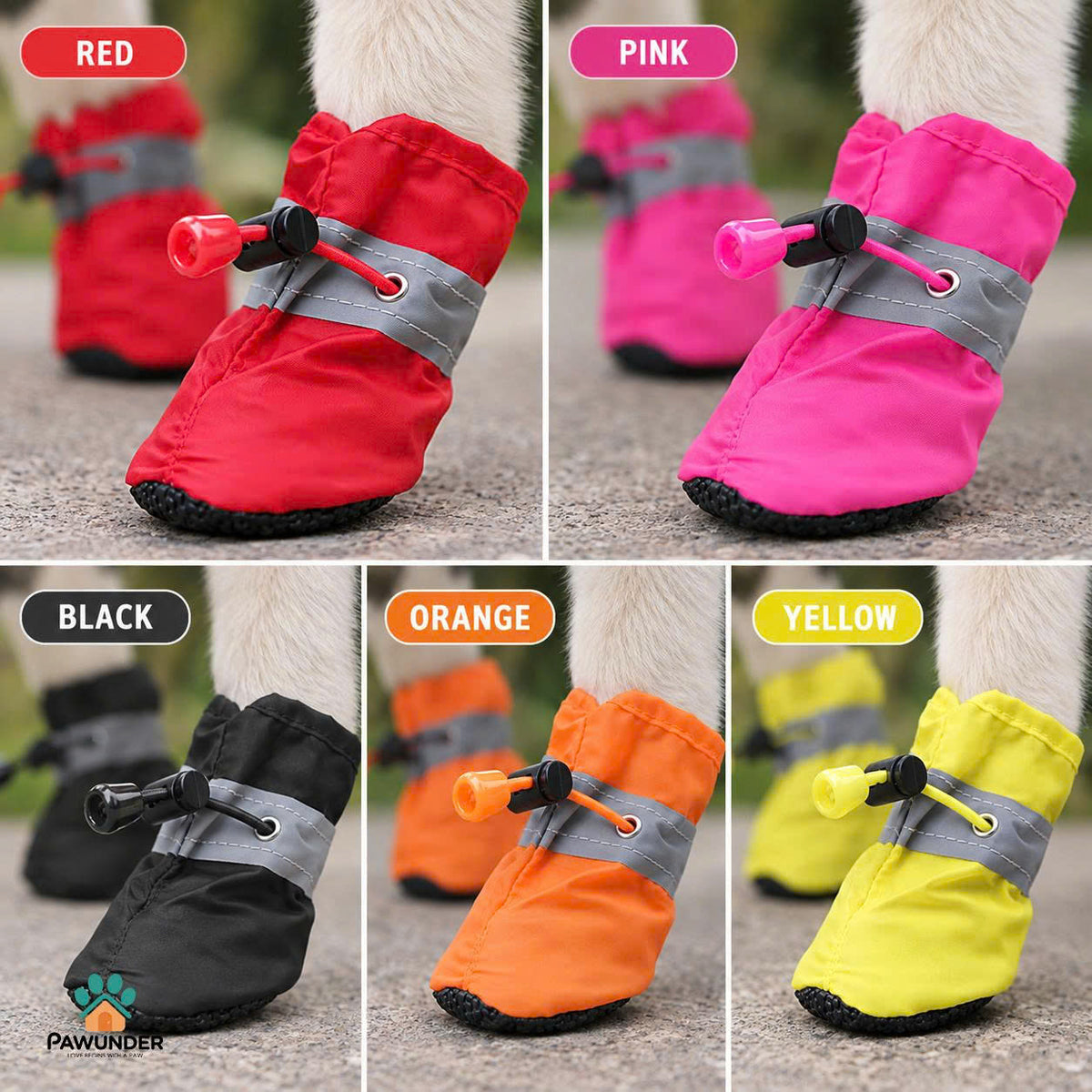 Botas Impermeables Antideslizantes para Perros, Zapatos Protectores para Perros para Todo Clima (4 unidades/Set)