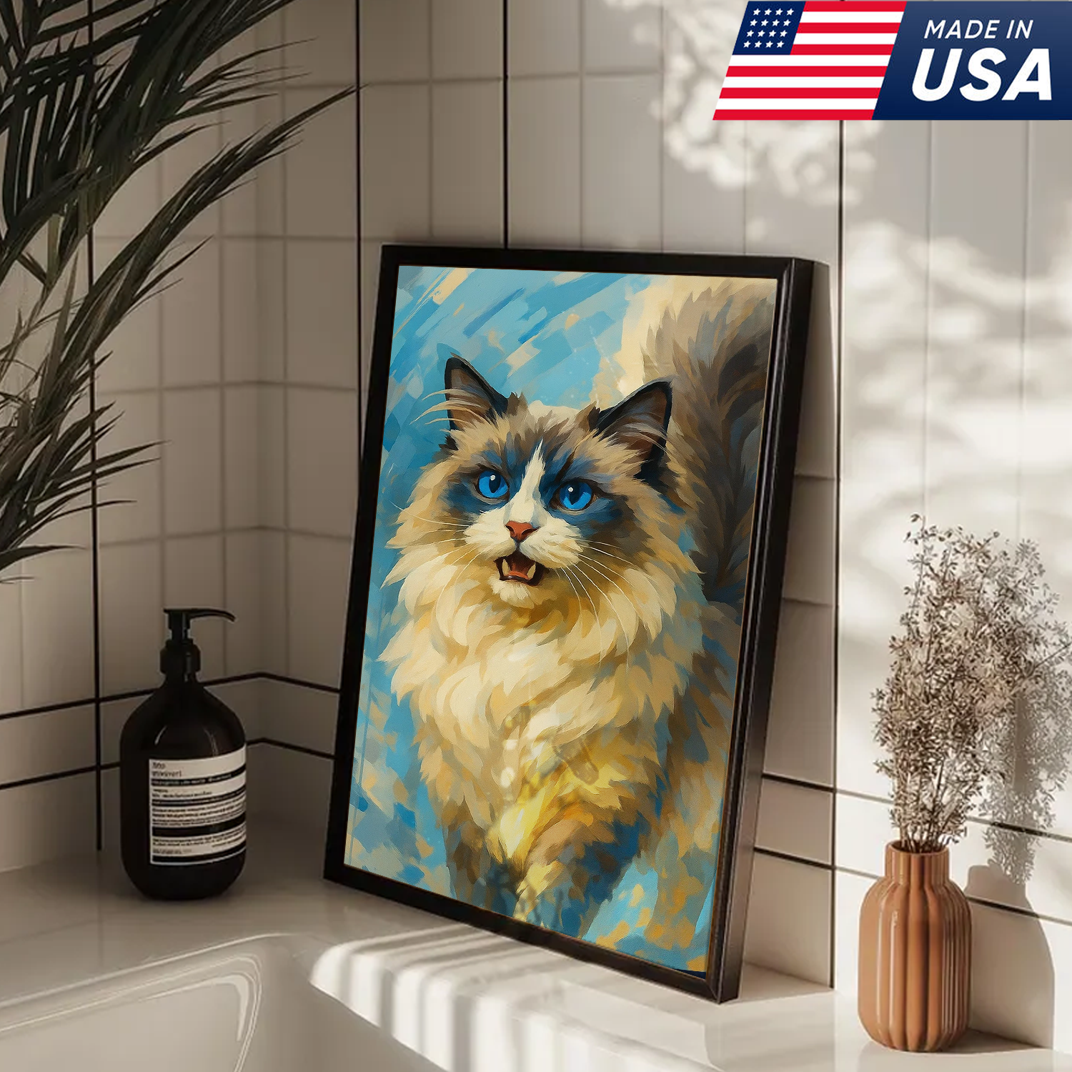 Retrato de Mascota Personalizado - Lienzo Estilo Pintura Acuarela de Perro o Gato