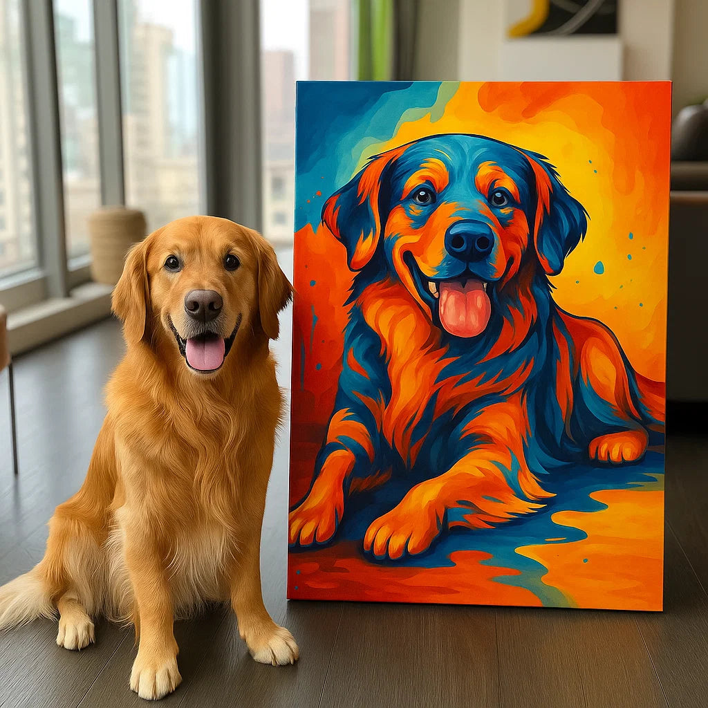 Retrato de Mascota Personalizado - Retrato Pop Art de Perro Gato Colorido Personalizado