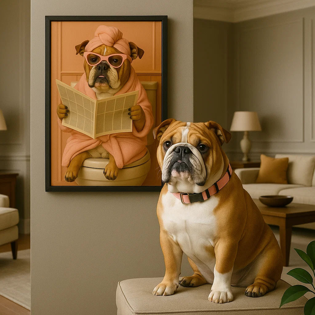 Retrato personalizado de mascota – Estilo Pop Art Divertido para Baño