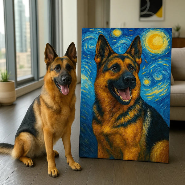 Custom Pet Portrait - Personalized Dog Cat Portrait Canvas VG Style