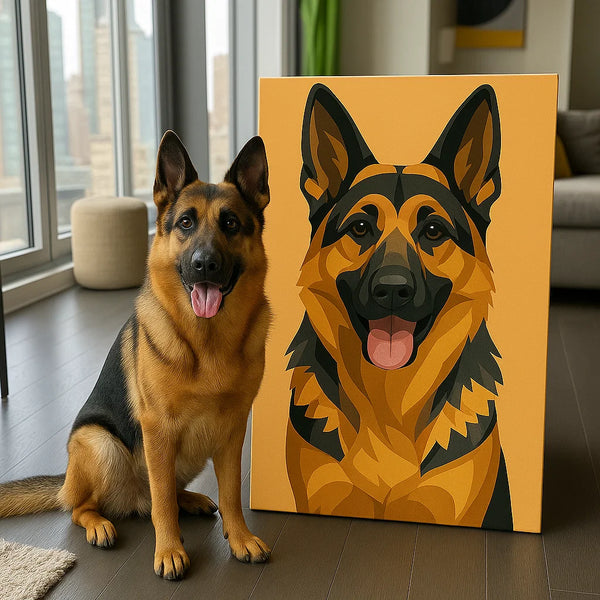 Custom Pet Portrait - Personalized Dog Cat Portrait Canvas