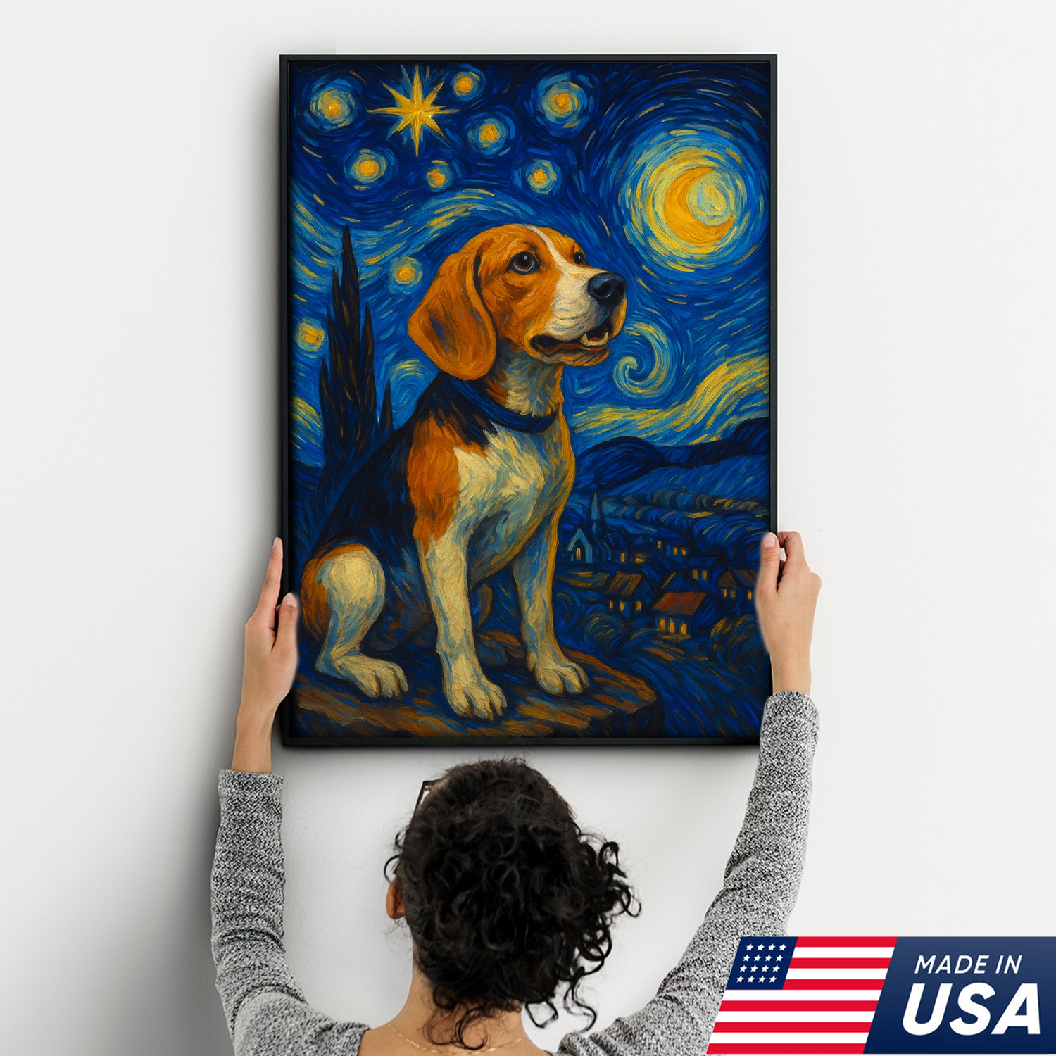 Retrato de mascota personalizado - Lienzo de retrato de perro gato personalizado estilo VG