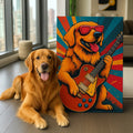 Retrato Personalizado de Mascota - Lienzo de Perro Gato Tocando la Guitarra