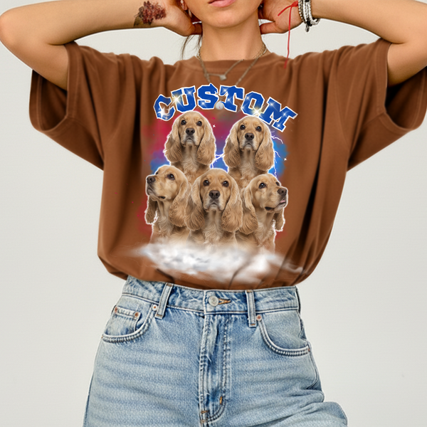 Personalized Pet Portrait Printed T shirt, Sweatshirt, Hoodie, Custom Pet Photo