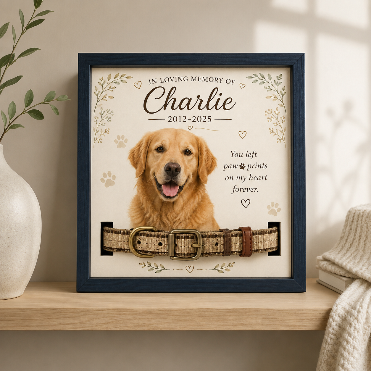 Personalized Pet Memorial Collar Sign – Custom Dog or Cat Keepsake