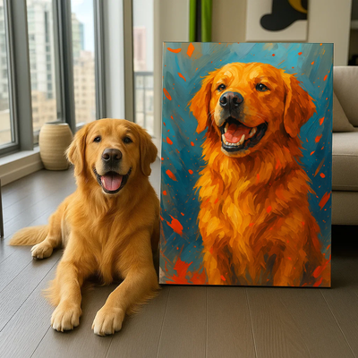 Custom Pet Portrait - Personalized Dog Cat Portrait