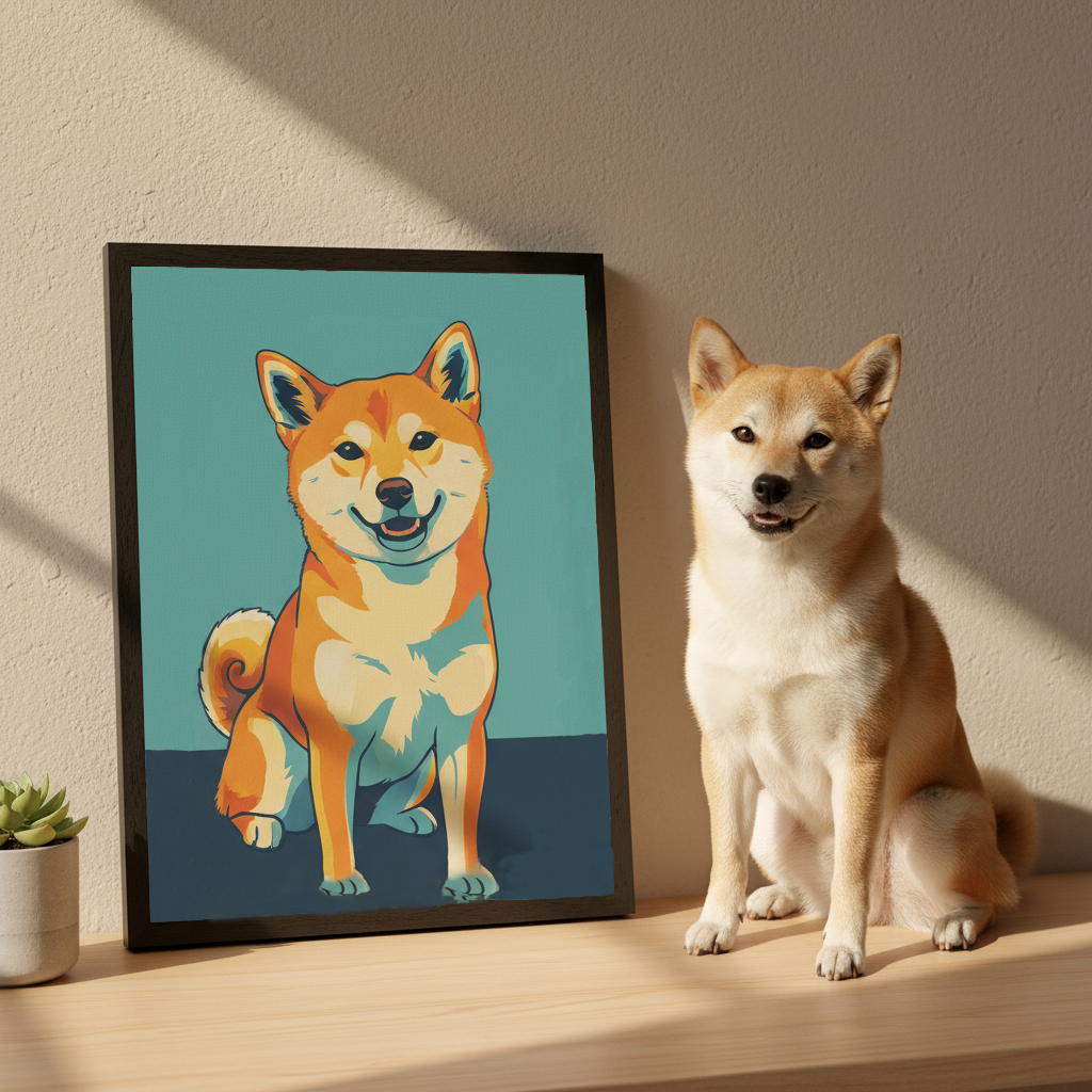Retrato de mascota personalizado - Lienzo retro de perro o gato