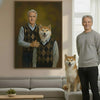 Custom Pet Portrait Canvas – Personalized Human and Pet Canvas