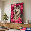 Custom Pet Portrait - Personalized Flower Dog Cat Portrait Canvas