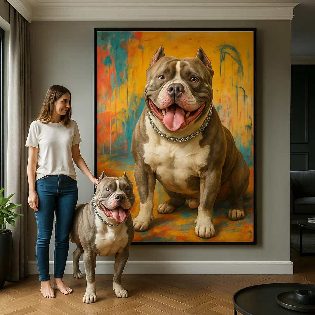 Lienzo de retrato personalizado para mascotas - Estilo abstracto moderno para amantes de los perros