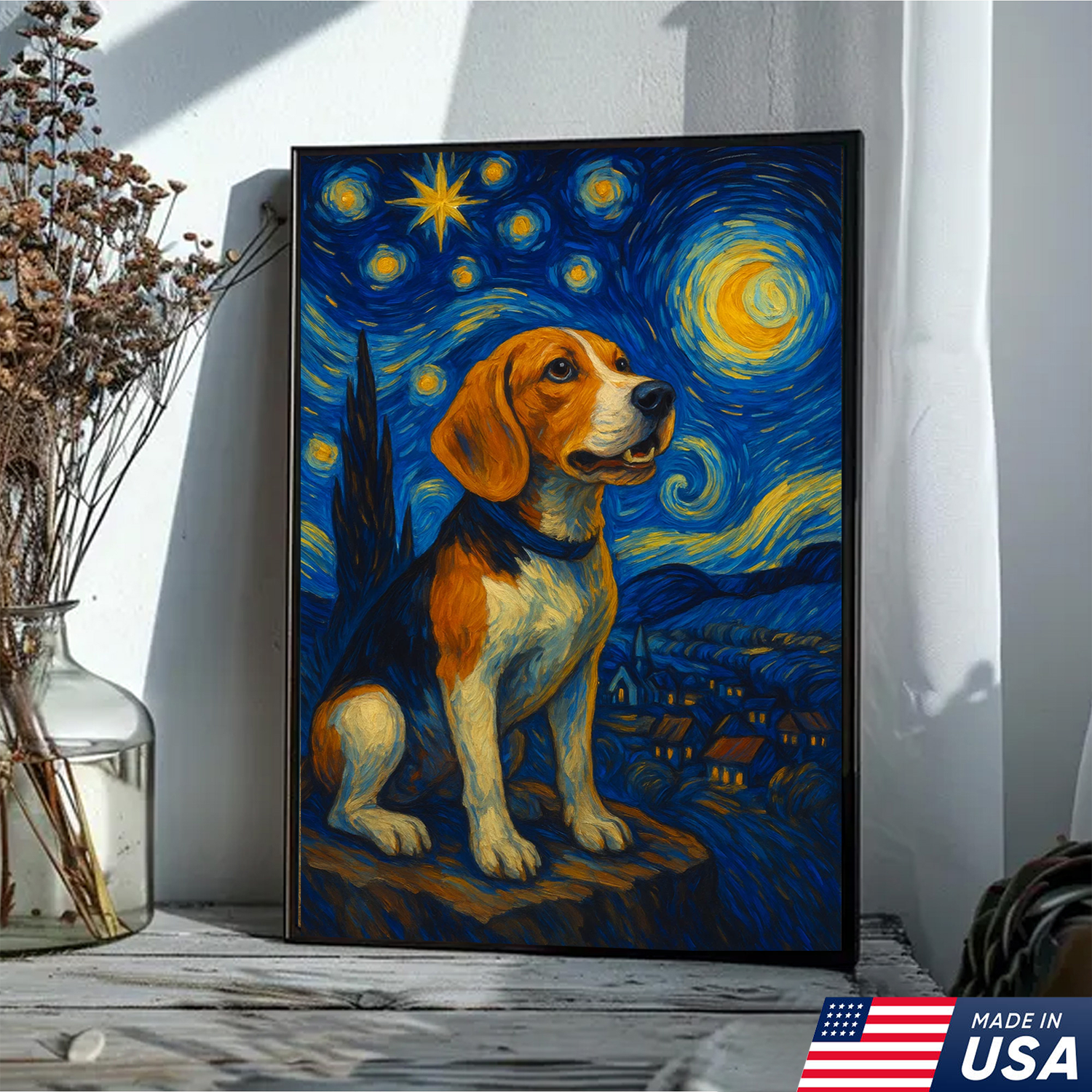 Retrato de mascota personalizado - Lienzo de retrato de perro gato personalizado estilo VG