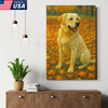 Custom Pet Portrait - Personalized Autumn Dog Cat Portrait Canvas