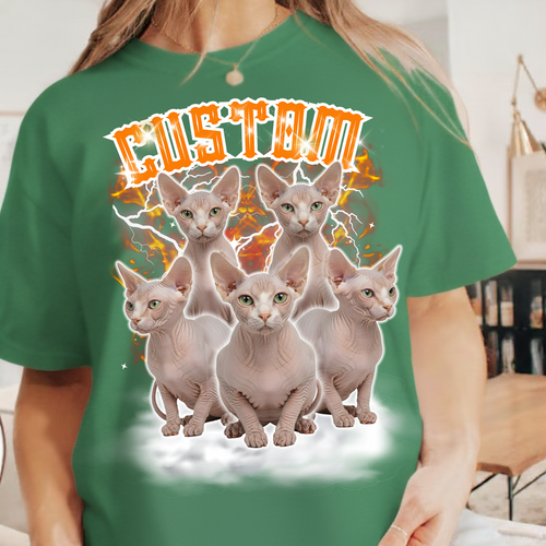 Custom Multi-Pet Portrait Shirt – Personalized Dog & Cat Photo Apparel