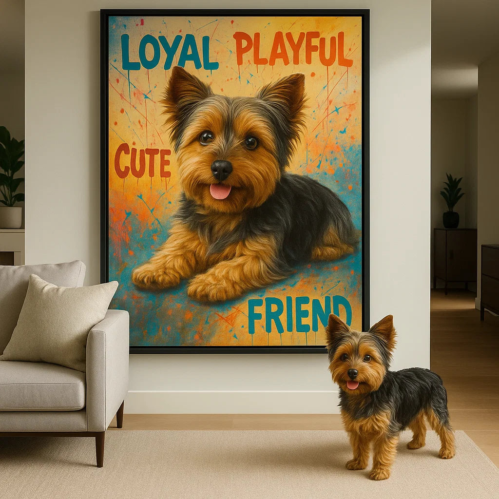 Retrato de mascota personalizado – Lienzo estilo arte pop vibrante a partir de tu foto