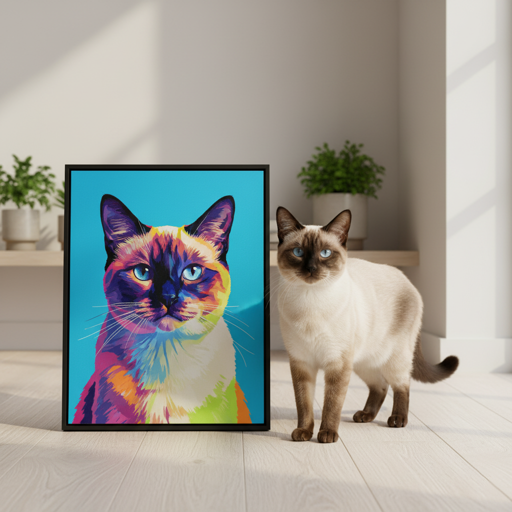 Retrato de Mascota Personalizado - Estilo libre Retrato personalizado de perro y gato en lienzo