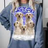 Personalized Pet Portrait Printed T shirt, Sweatshirt, Hoodie, Custom Pet Photo