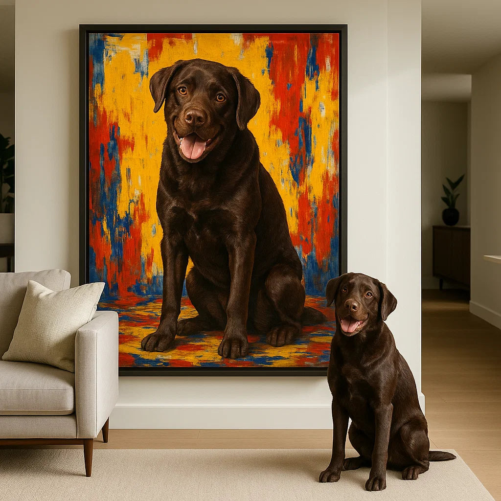 Retrato Personalizado de Mascota – Lienzo con Textura de Óleo Vibrante