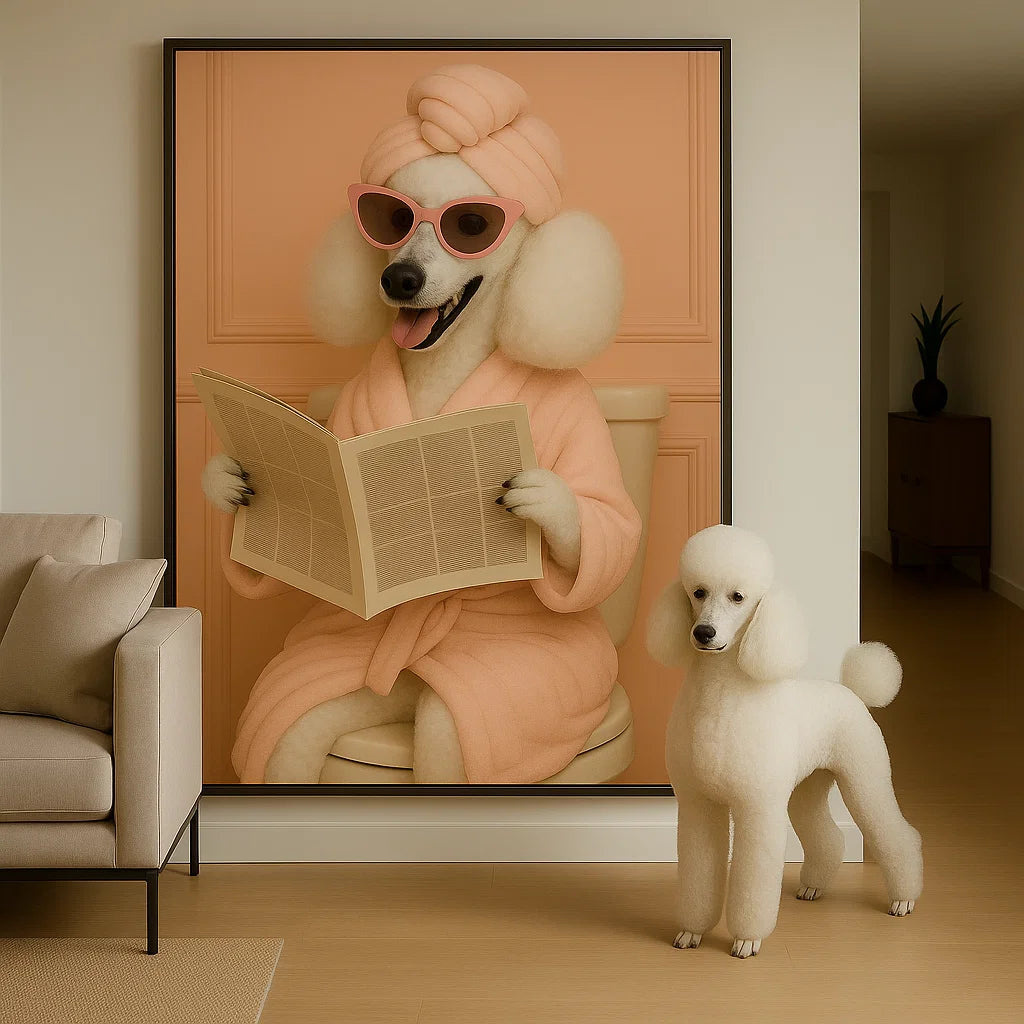 Retrato personalizado de mascota – Estilo Pop Art Divertido para Baño