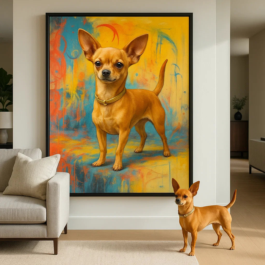 Lienzo de retrato personalizado para mascotas - Estilo abstracto moderno para amantes de los perros