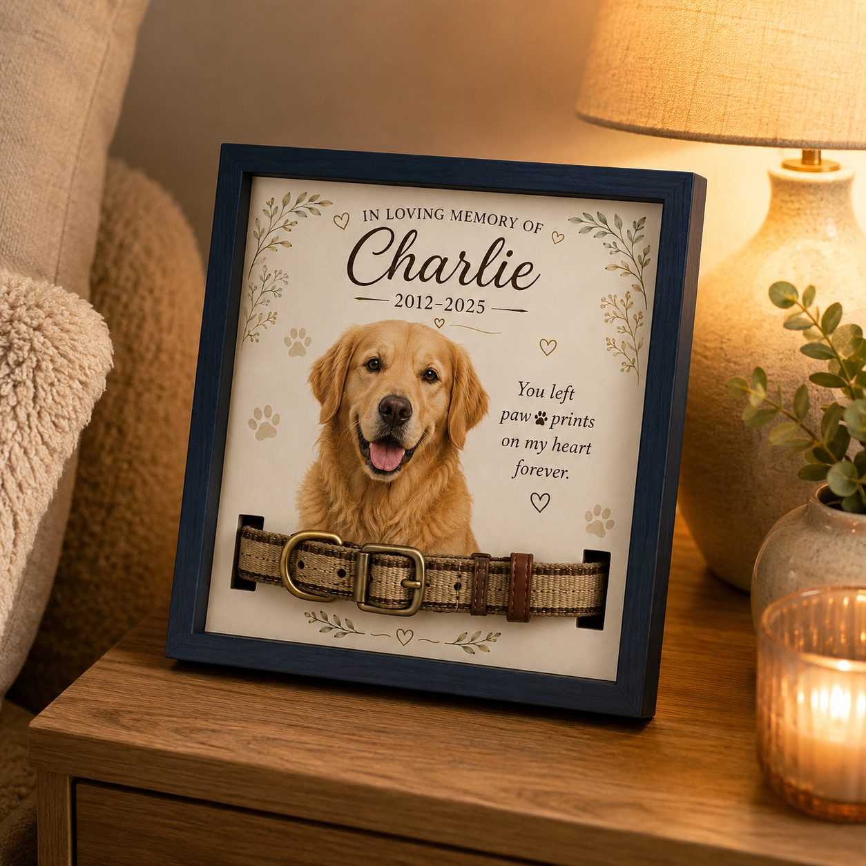 Personalized Pet Memorial Collar Sign – Custom Dog or Cat Keepsake