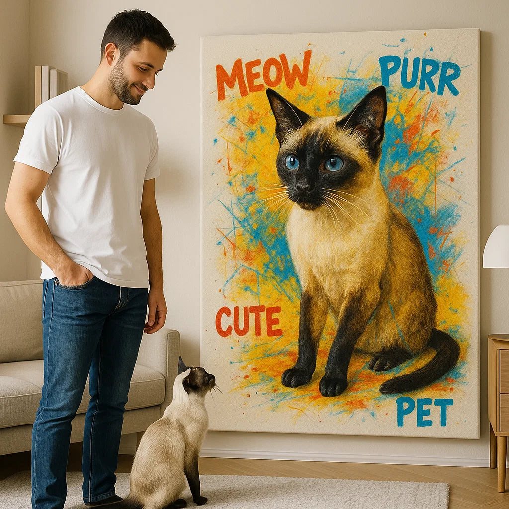 Retrato de mascota personalizado – Lienzo estilo arte pop vibrante a partir de tu foto