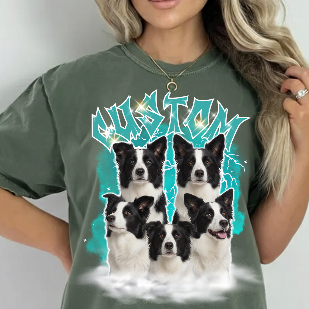 Personalized Pet Portrait Printed T shirt, Sweatshirt, Hoodie, Custom Pet Photo