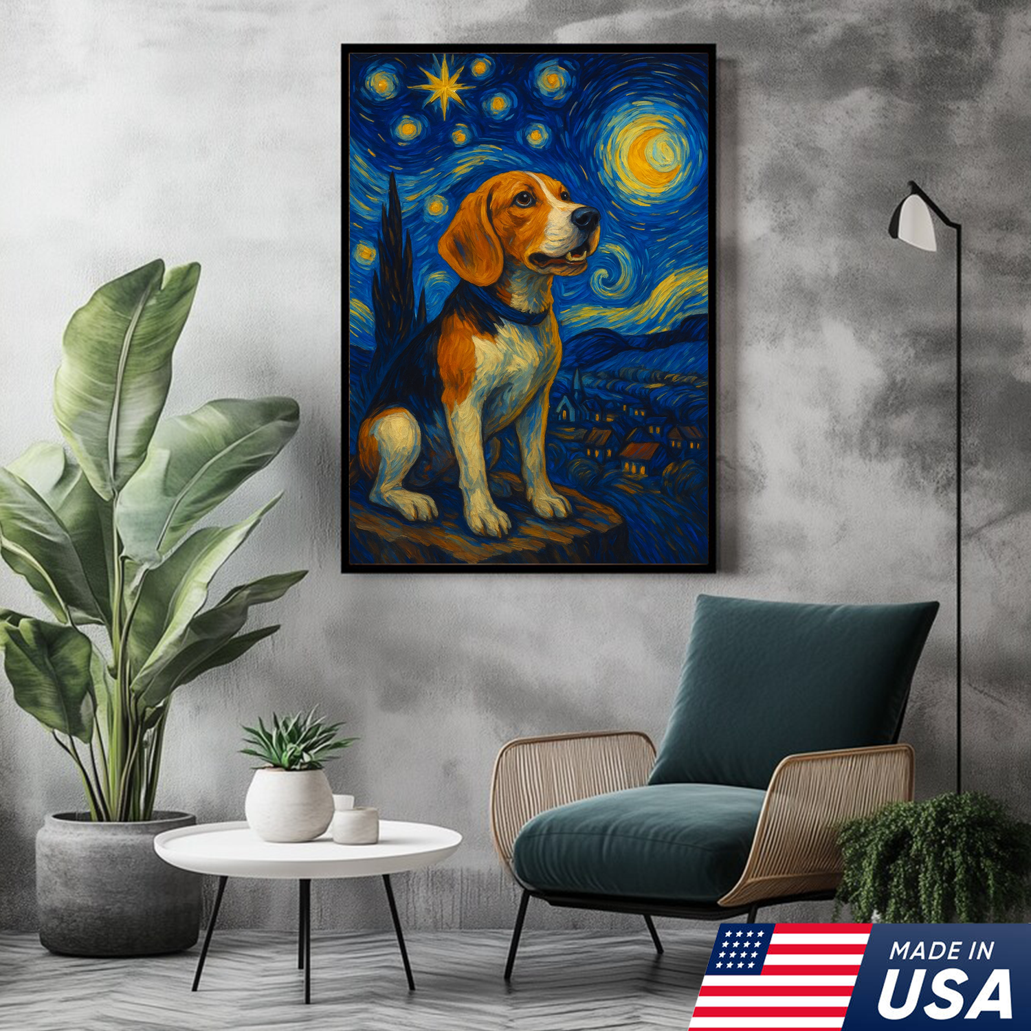 Retrato de mascota personalizado - Lienzo de retrato de perro gato personalizado estilo VG