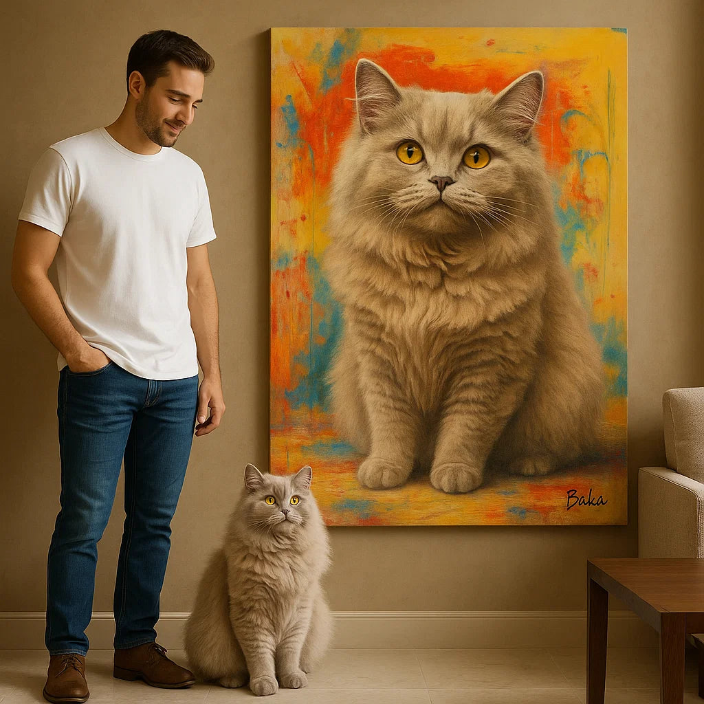 Lienzo de retrato personalizado para mascotas - Estilo abstracto moderno para amantes de los perros