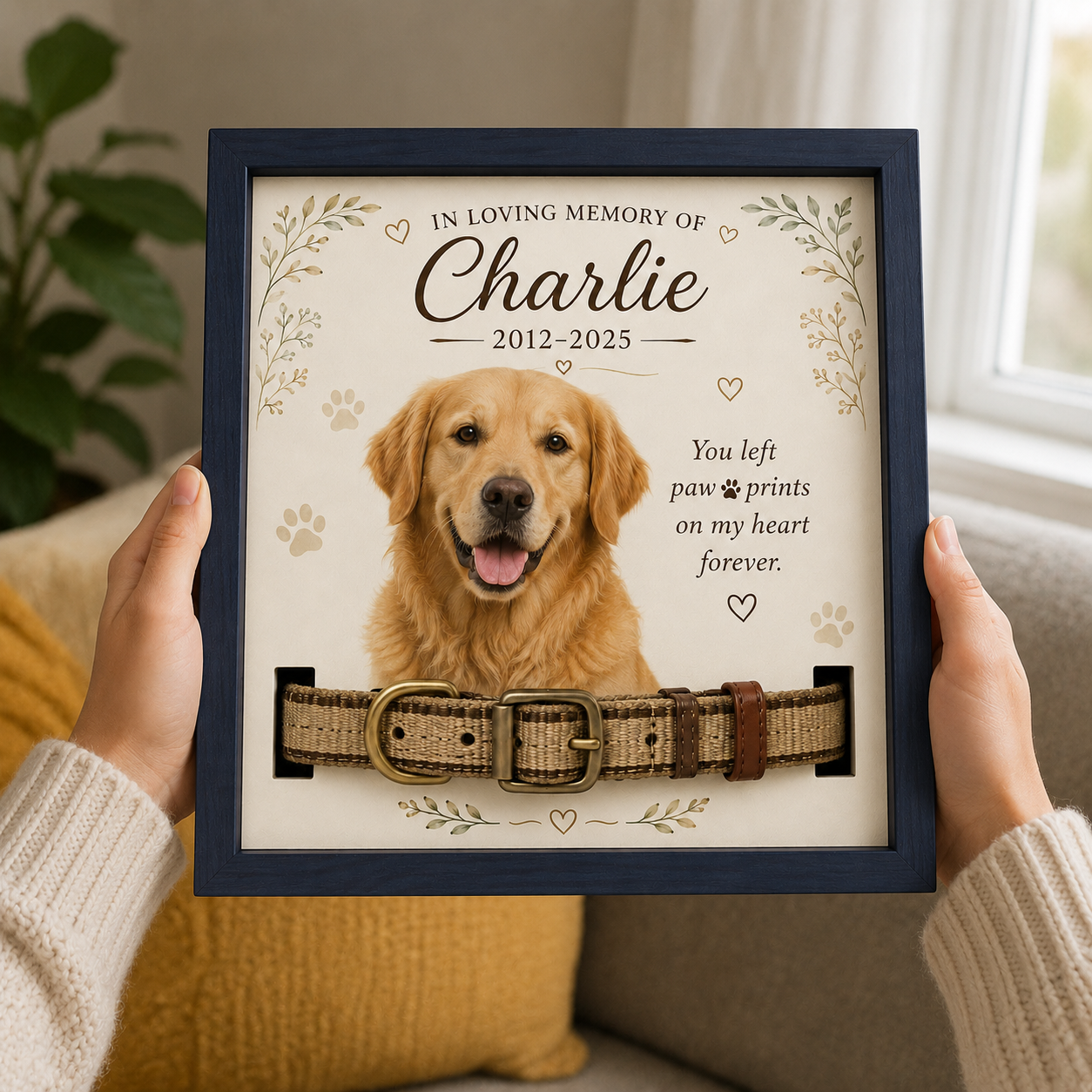 Personalized Pet Memorial Collar Sign – Custom Dog or Cat Keepsake