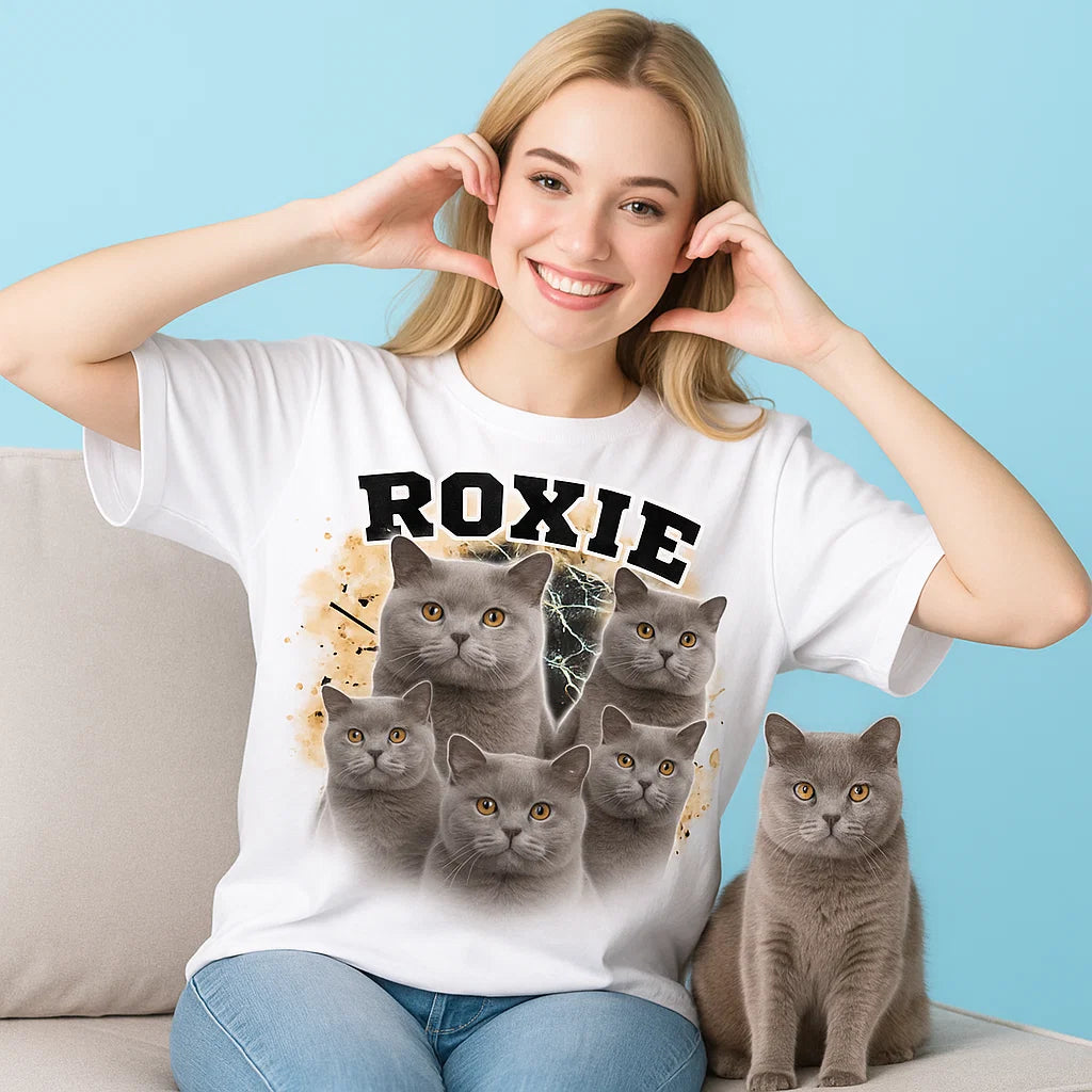 Custom Pet Portrait Printed T shirt, Sweatshirt, Hoodie, Custom Pet Photo (Copy)