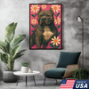 Custom Pet Portrait - Personalized Flowers Dog Cat Portrait Canvas